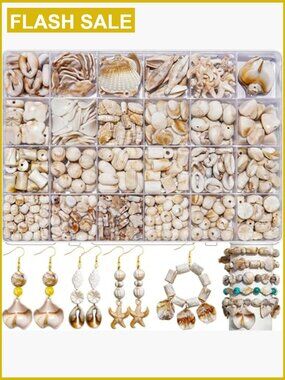 Natural Shell Bead Bracelet Jewelry Kit - Cream Shell Beads